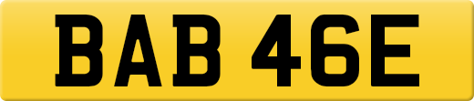 BAB 46E private number plate